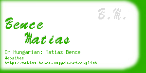 bence matias business card